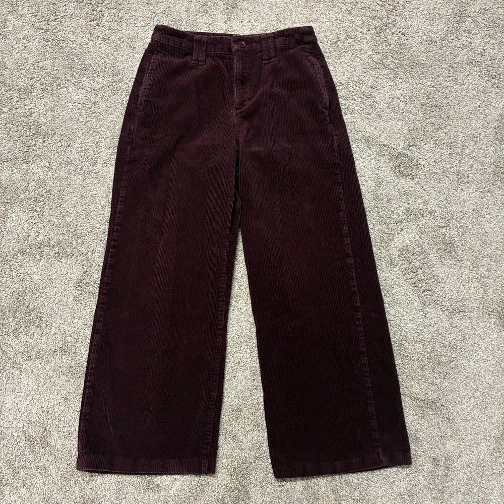 a.n.a A New Approach Women’s Size 6 Burgundy Corduroy Wide Leg Pants Cotton